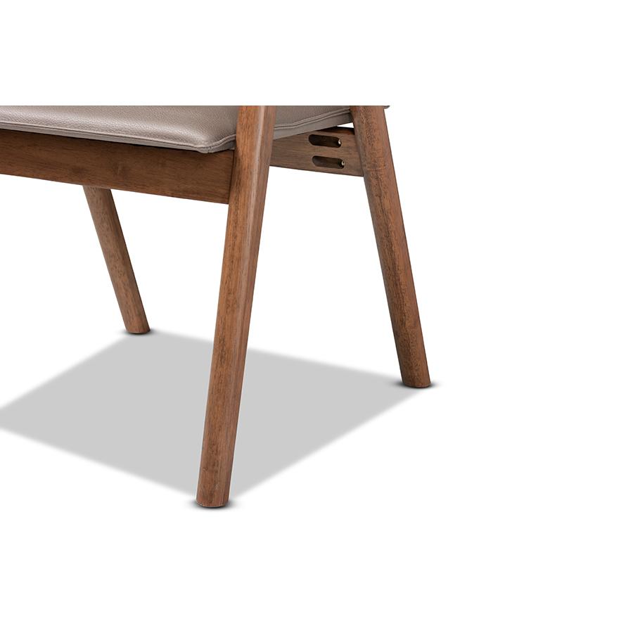 Walnut Brown Finished Wood 2-Piece Dining Chair Set. Picture 6