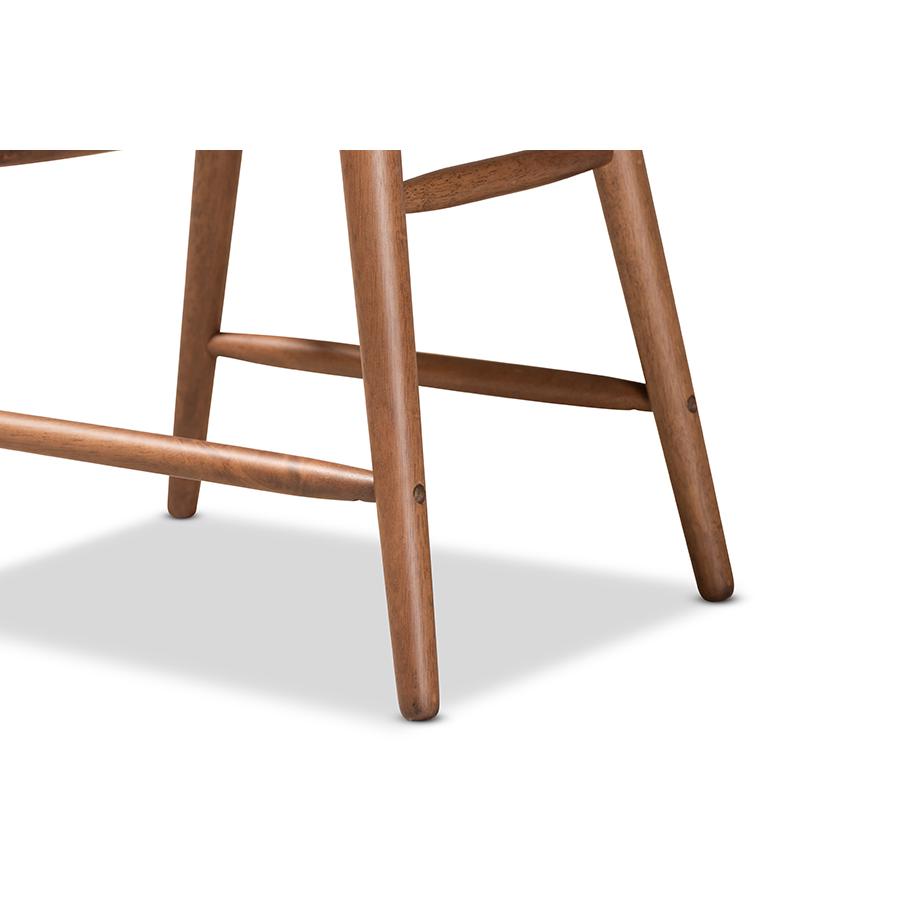 Walnut Brown Finished Wood 2-Piece Counter Stool Set. Picture 5
