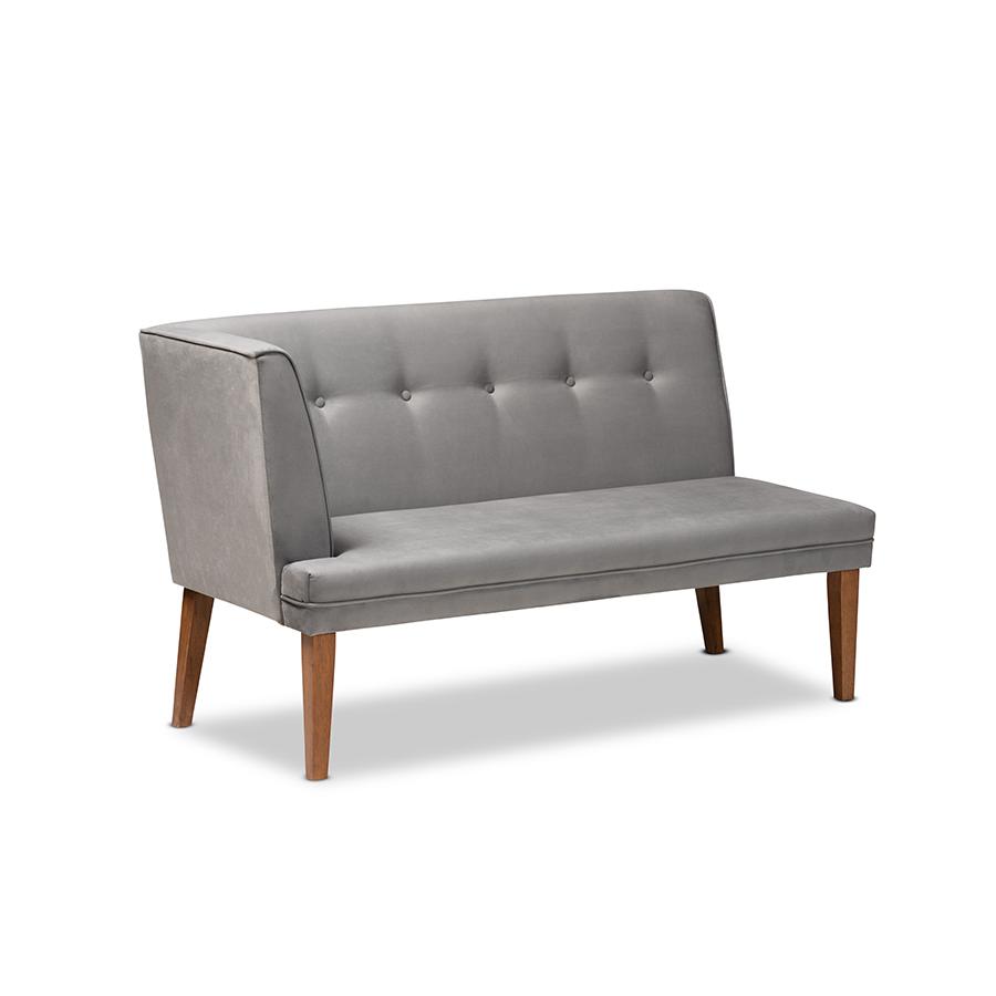 Walnut Brown Finished Wood 2-Piece Dining Nook Banquette Set. Picture 2