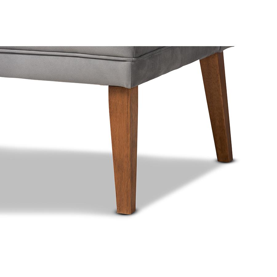 Walnut Brown Finished Wood 2-Piece Dining Nook Banquette Set. Picture 5