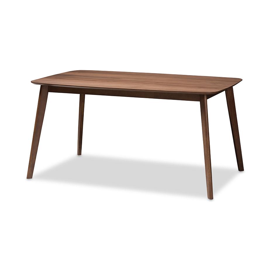Grey Fabric Upholstered and Walnut Brown Finished Wood 5-Piece Dining Set. Picture 3