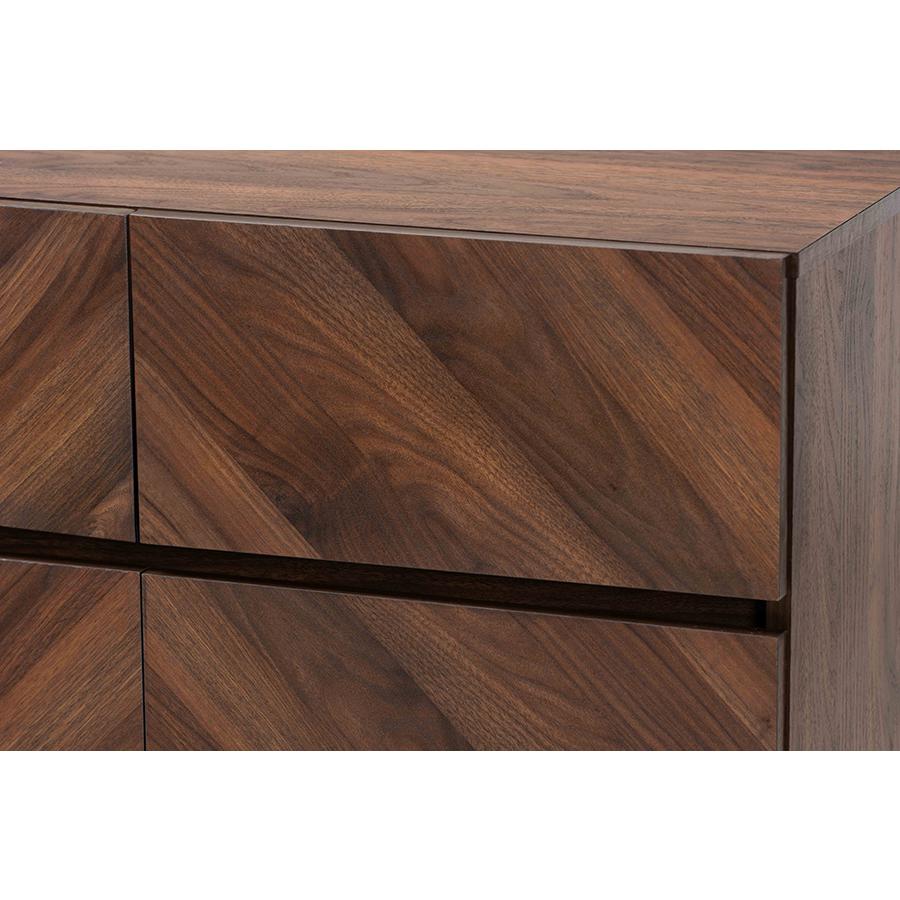 Baxton Studio Hartman Mid-Century Modern Walnut Brown Finished Wood Shoe Cabinet. Picture 5