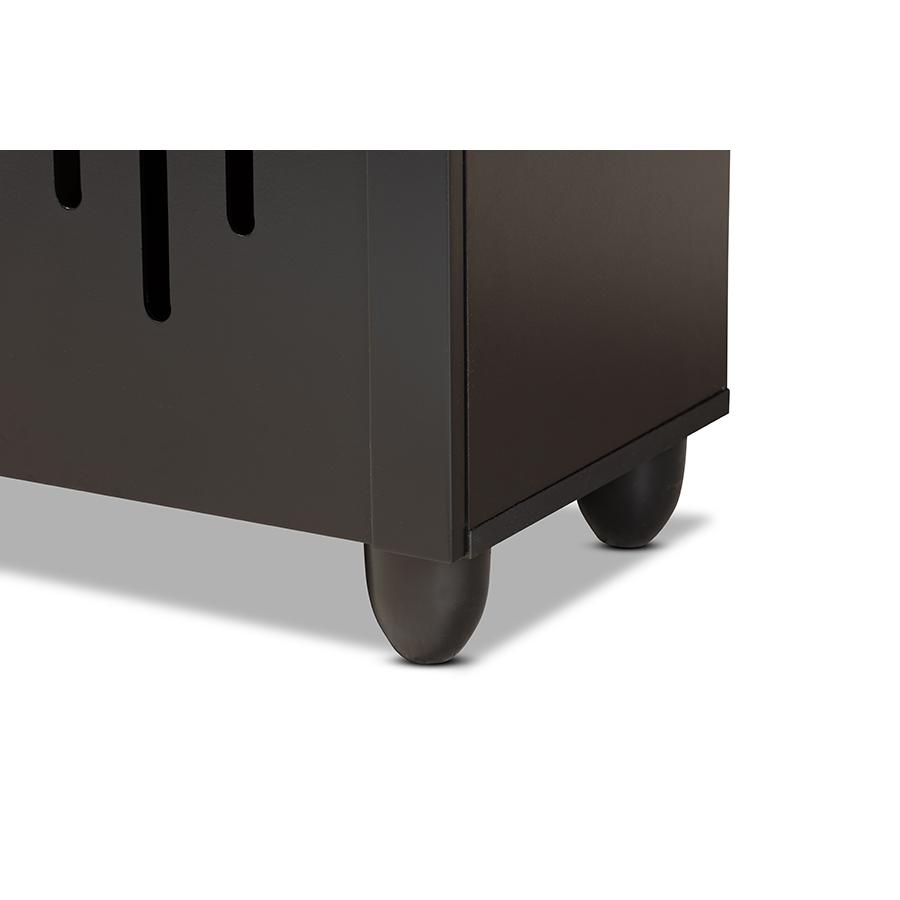 Renley Modern and Contemporary Black Finished Wood 2-Door Shoe Storage Cabinet. Picture 6