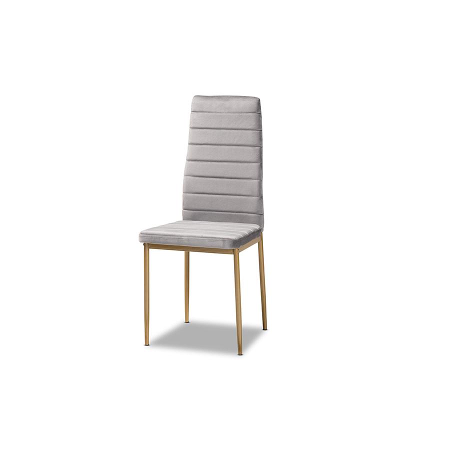 Gold Finished Metal 4-Piece Dining Chair Set. Picture 2