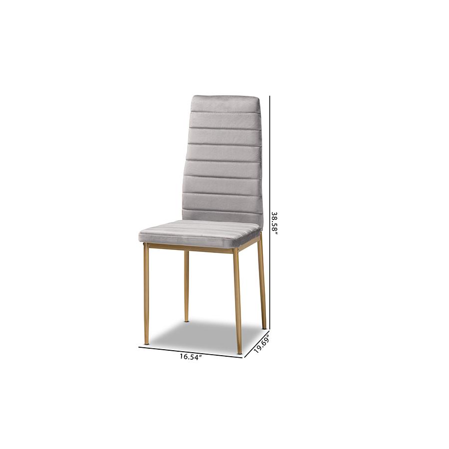 Gold Finished Metal 4-Piece Dining Chair Set. Picture 8