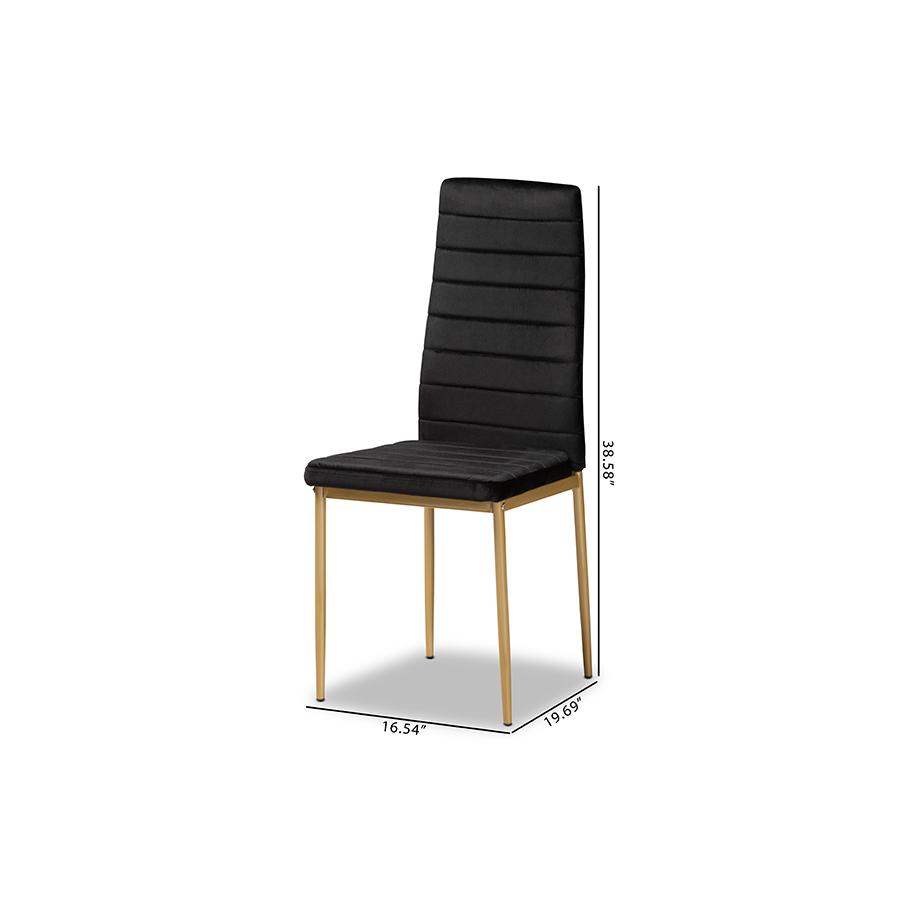 Gold Finished Metal 4-Piece Dining Chair Set. Picture 8