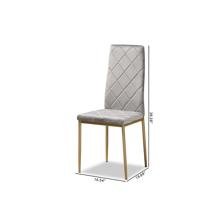 Gold Finished Metal 4-Piece Dining Chair Set. Picture 8
