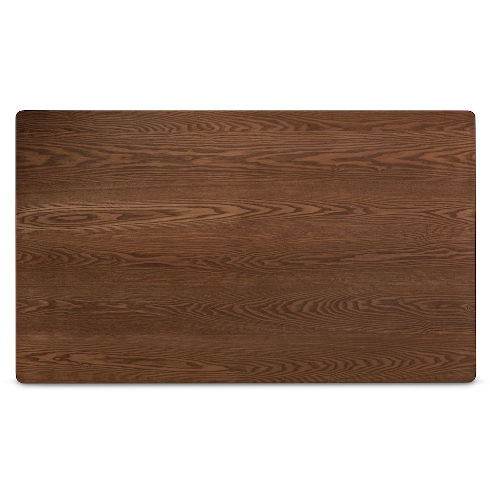 Saxton Mid-Century Modern Transitional Walnut Brown Finished Wood Dining Table. Picture 4