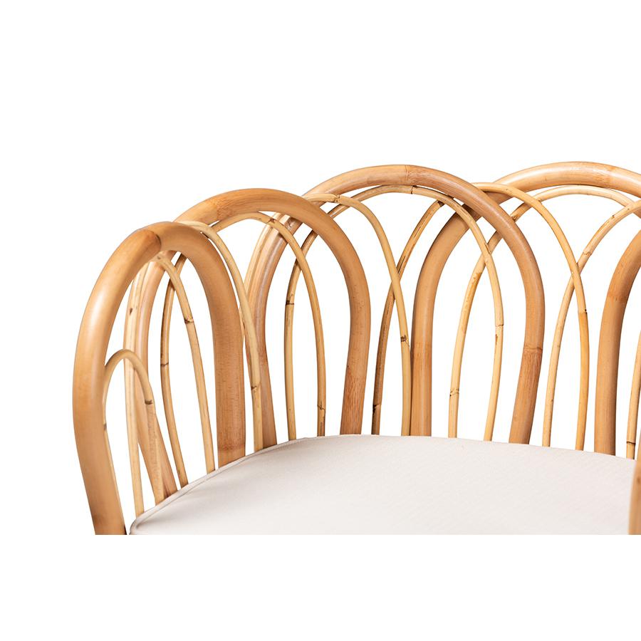 bali & pari Melody Modern and Contemporary Natural Finished Rattan Dining Chair. Picture 5