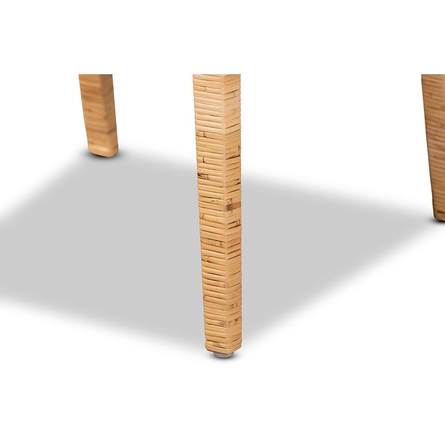 Natural Finished Wood and Rattan Dining Chair. Picture 7