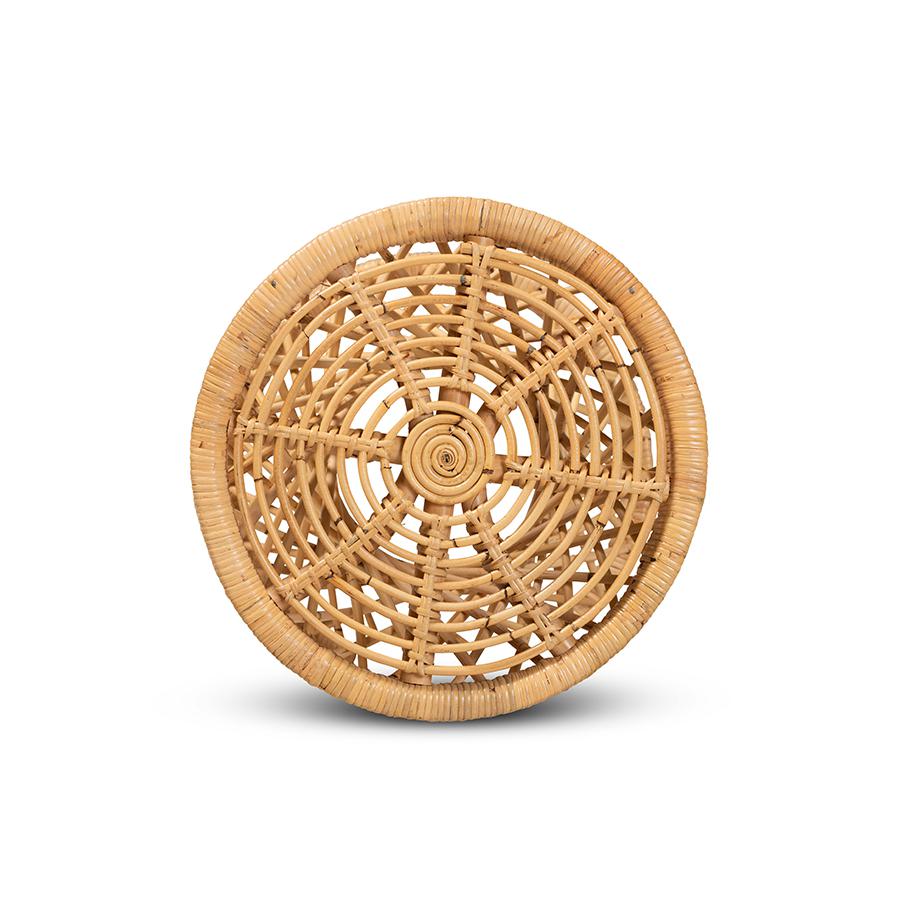 bali & pari Seville Modern and Contemporary Natural Finished Rattan End Table. Picture 3