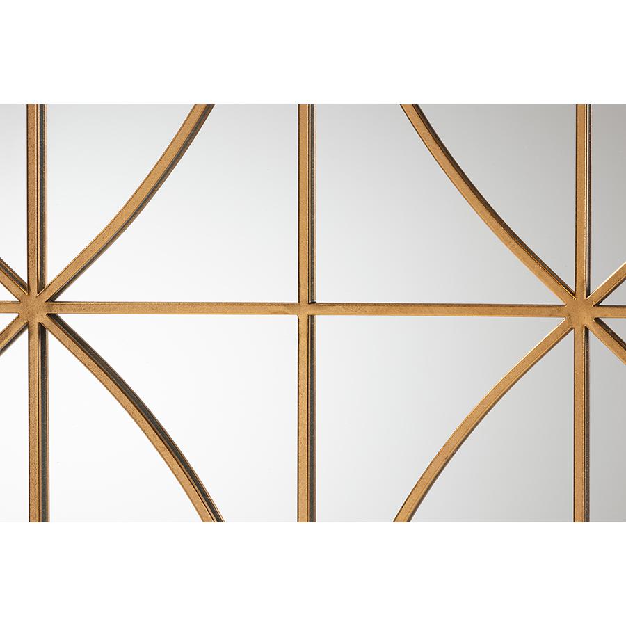 Celerina Modern and Contemporary Gold Finished Metal Accent Wall Mirror. Picture 2