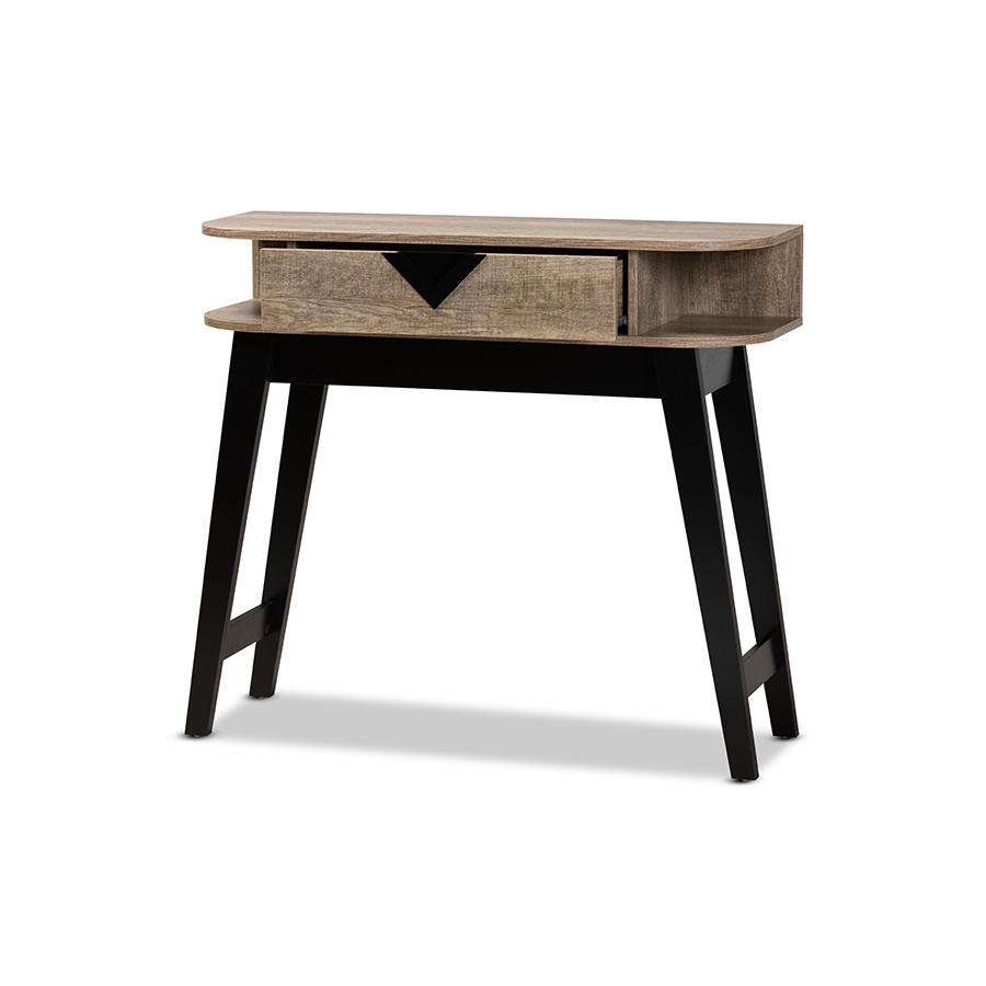 Wales Modern and Contemporary Light Brown Finished Wood 1-Drawer Console Table. Picture 2