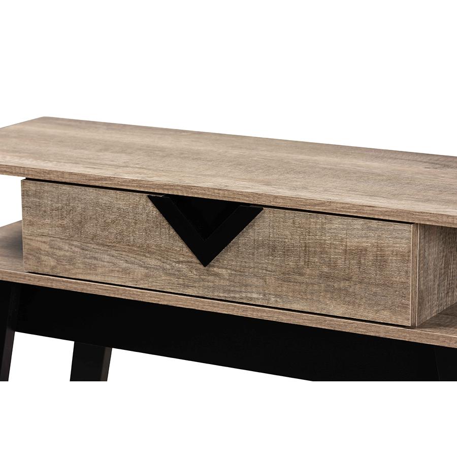 Wales Modern and Contemporary Light Brown Finished Wood 1-Drawer Console Table. Picture 5
