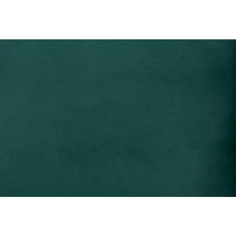 Emerald Green Velvet Upholstered and Walnut Brown Finished Wood Dining Chair. Picture 7