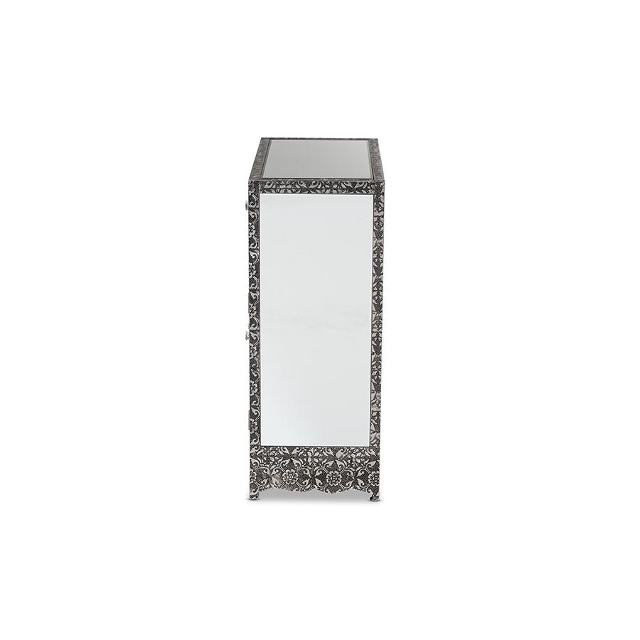 Mirrored Glass 1-Drawer Sideboard Buffet. Picture 4