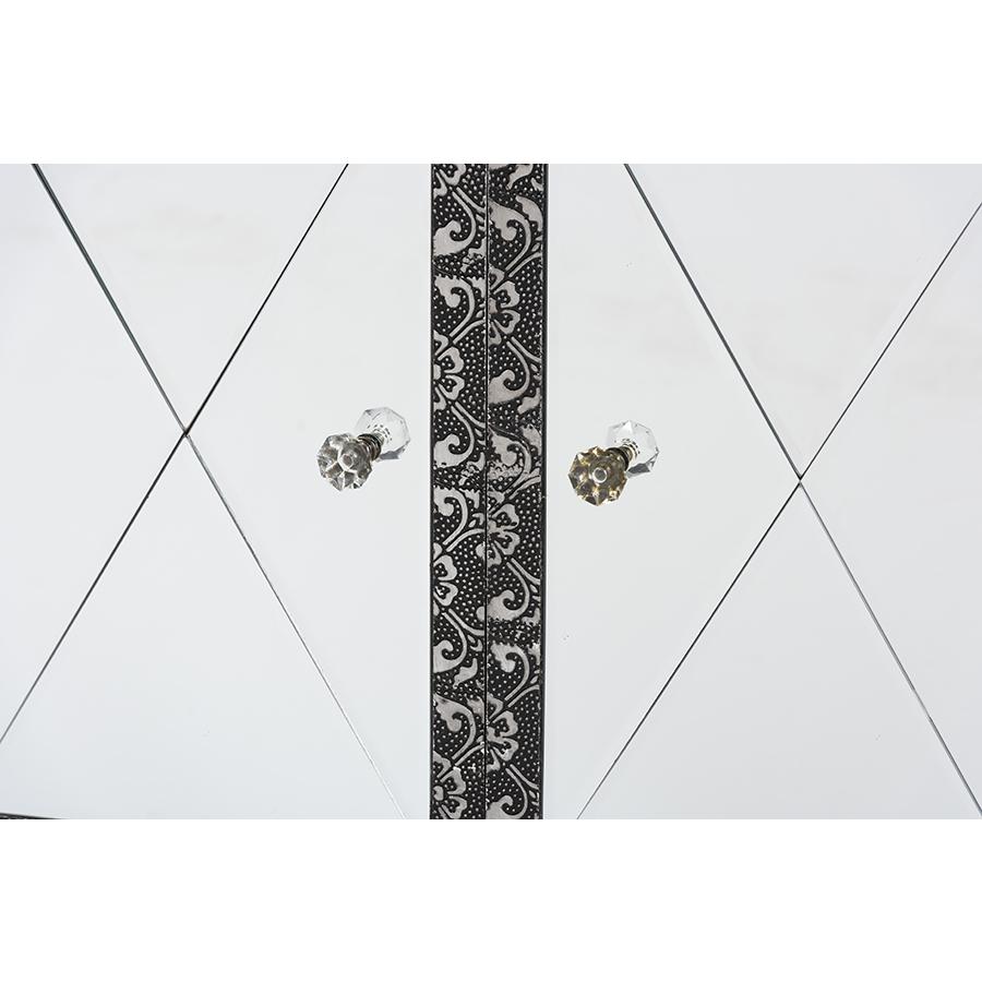 Mirrored Glass 1-Drawer Sideboard Buffet. Picture 5