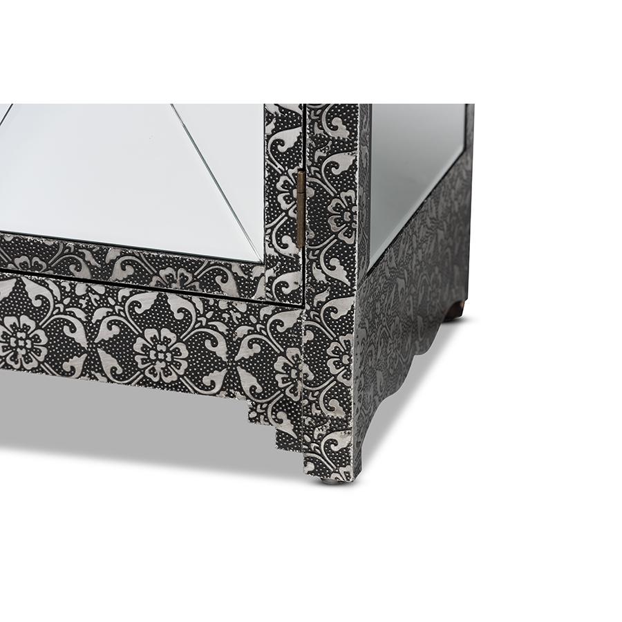 Mirrored Glass 1-Drawer Sideboard Buffet. Picture 6