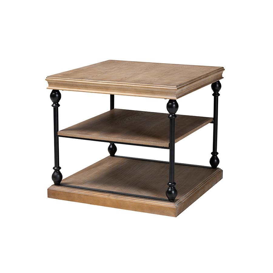 Black Metal 3-Tier End Table. Picture 1