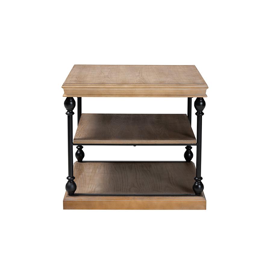 Black Metal 3-Tier End Table. Picture 2