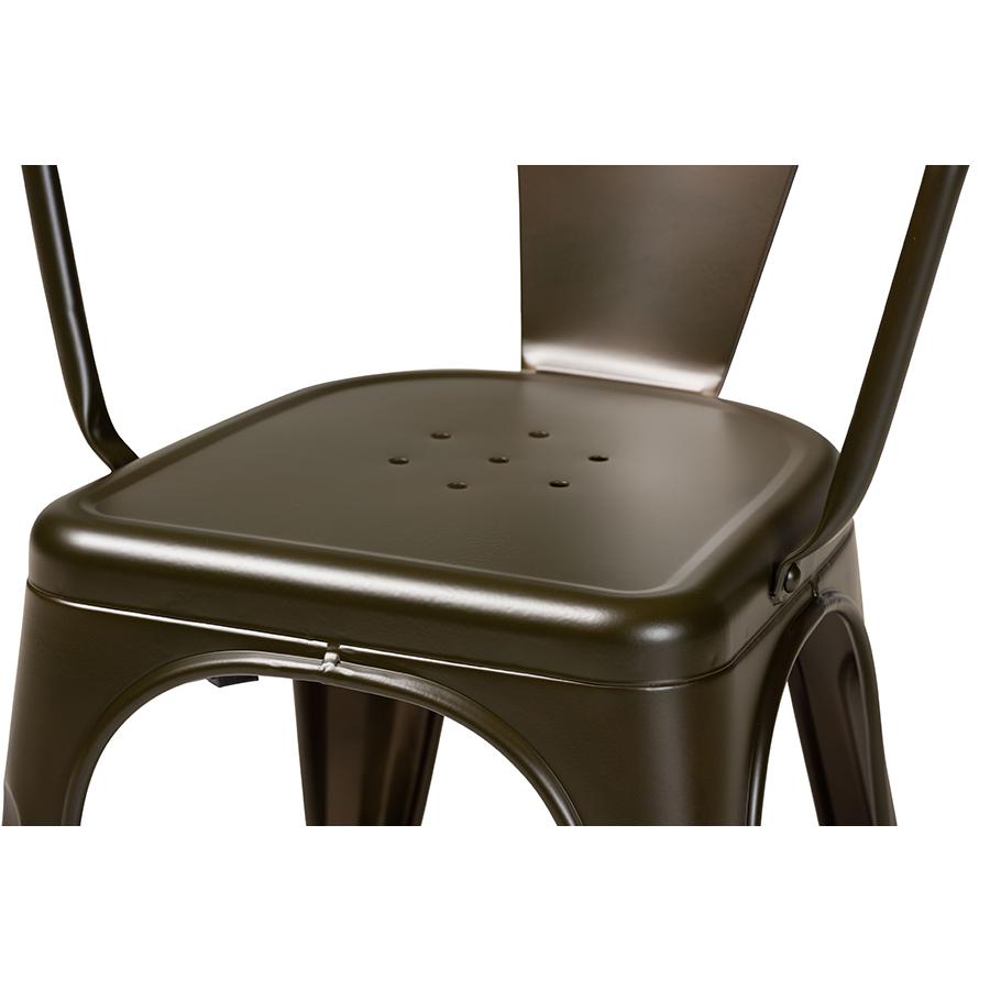 Ryland Modern Industrial Brown Finished Metal 4-Piece Dining Chair Set. Picture 3