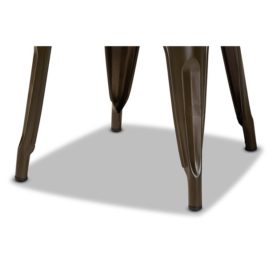 Ryland Modern Industrial Brown Finished Metal 4-Piece Dining Chair Set. Picture 4