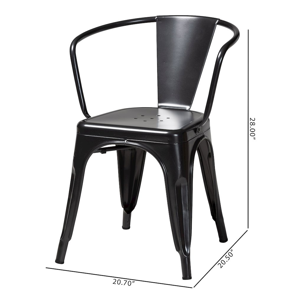 Baxton Studio Ryland Modern Industrial Dark Grey Finished Metal Dining Chair. Picture 10