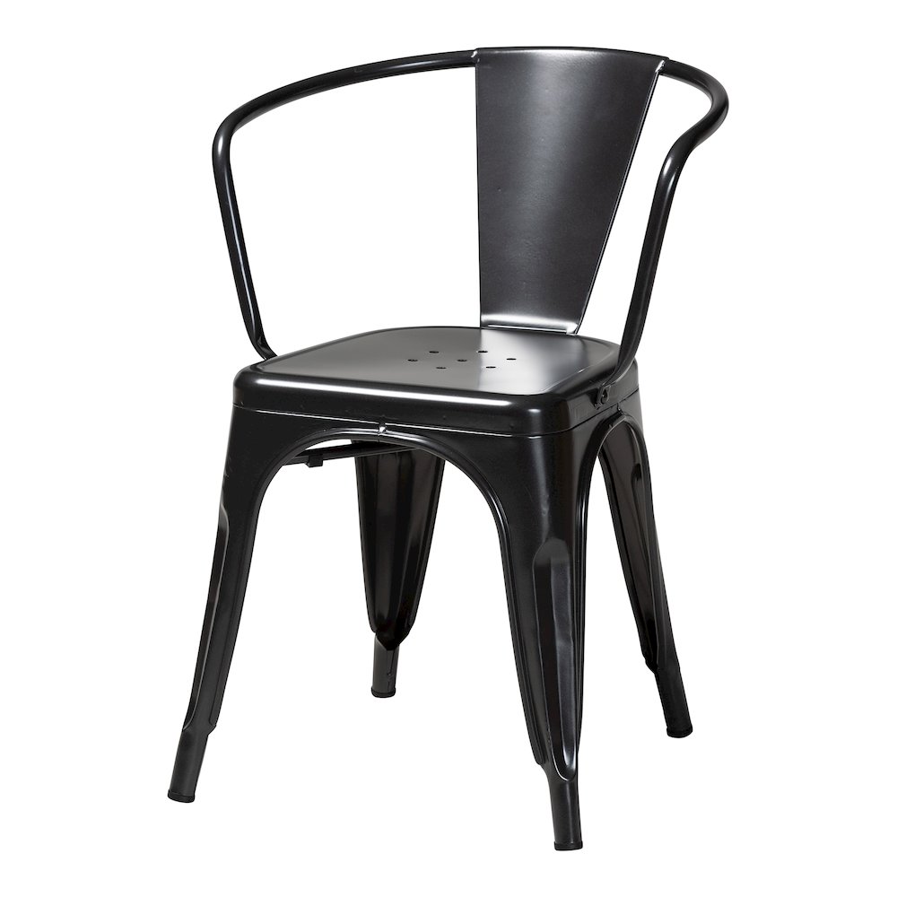 Baxton Studio Ryland Modern Industrial Dark Grey Finished Metal Dining Chair. Picture 1