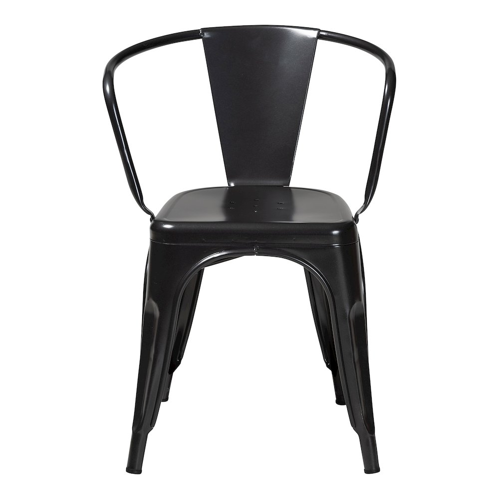 Baxton Studio Ryland Modern Industrial Dark Grey Finished Metal Dining Chair. Picture 2