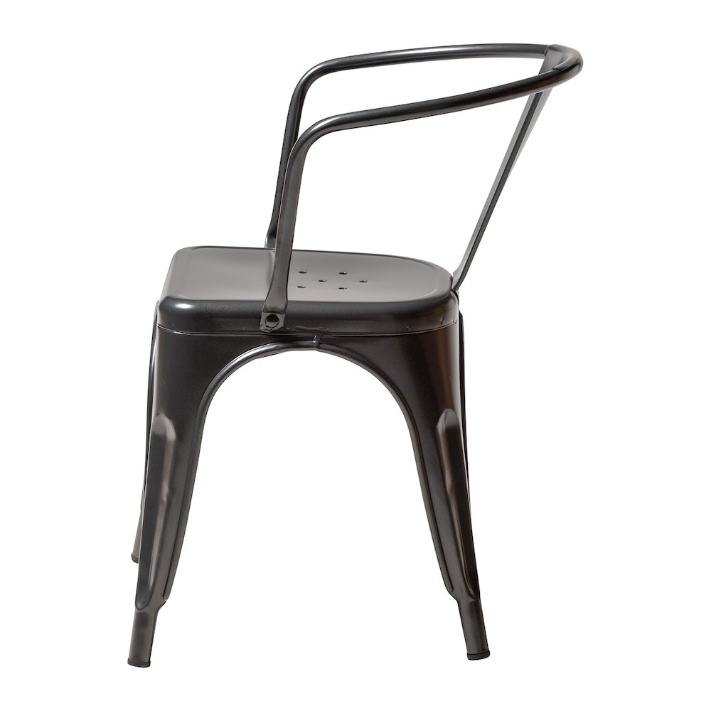 Baxton Studio Ryland Modern Industrial Dark Grey Finished Metal Dining Chair. Picture 3