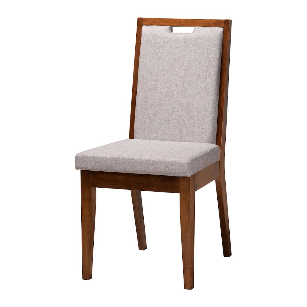 Ana Modern Grey and Walnut Brown Wood 5-Piece Dining Set. Picture 2