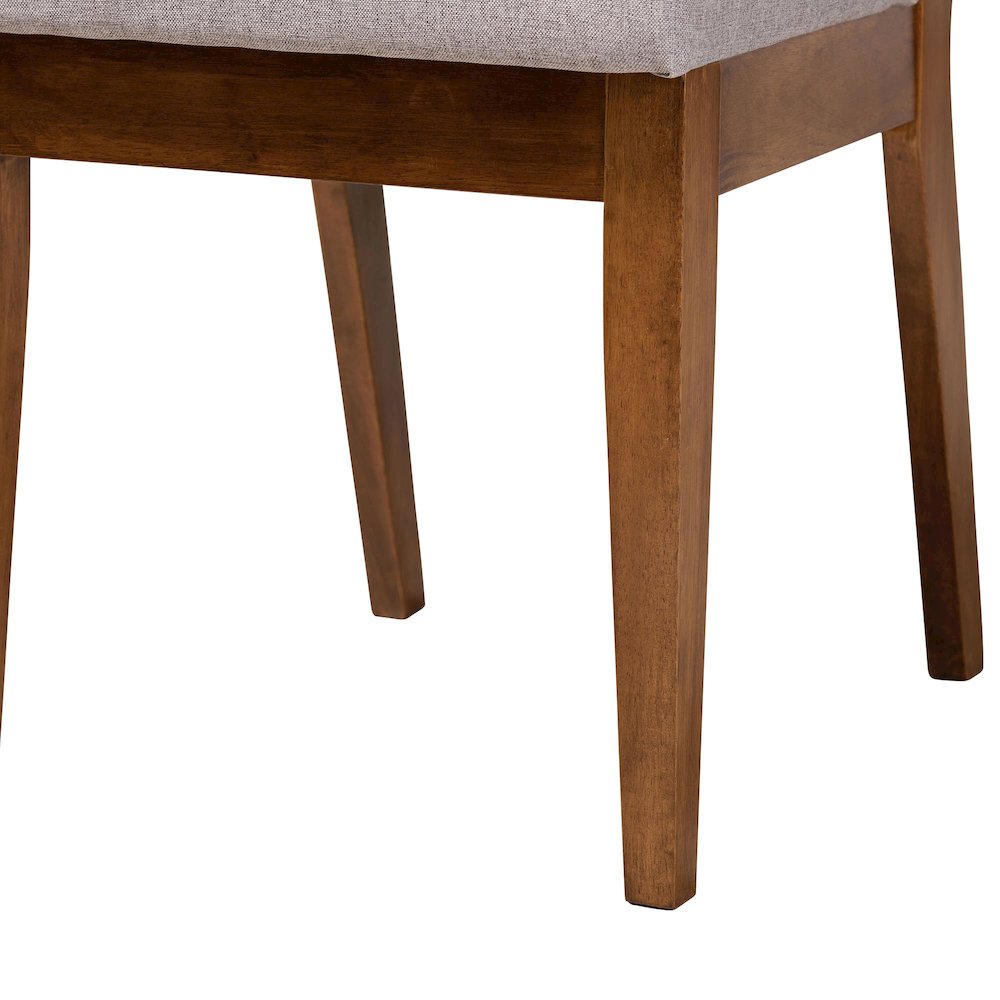 Ana Modern Grey and Walnut Brown Wood 5-Piece Dining Set. Picture 6