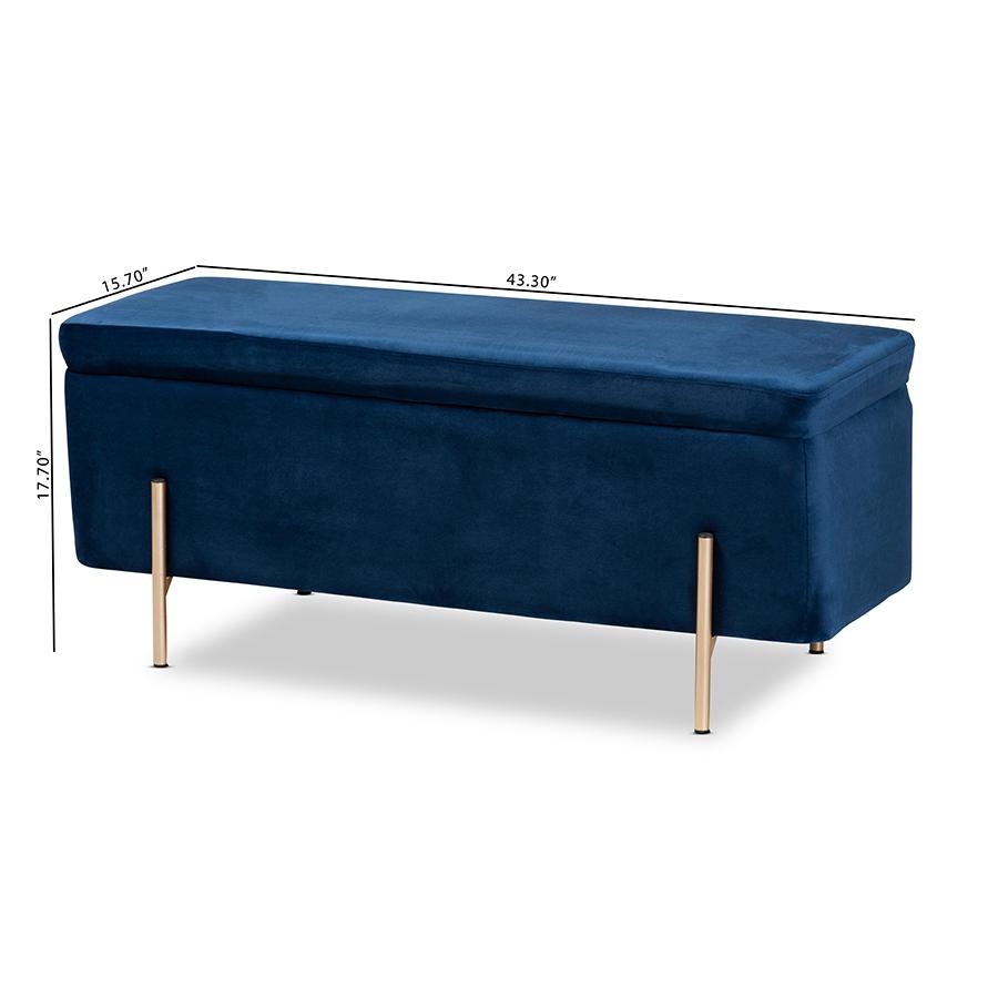 Gold Finished Metal Storage Bench. Picture 11