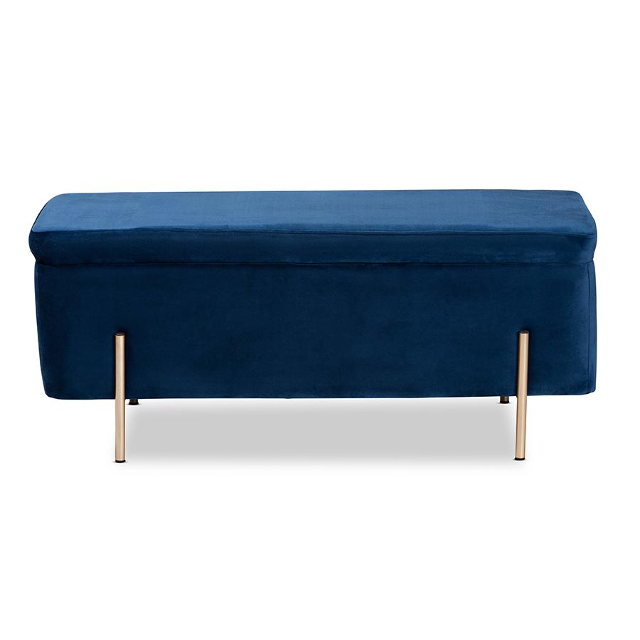 Gold Finished Metal Storage Bench. Picture 3