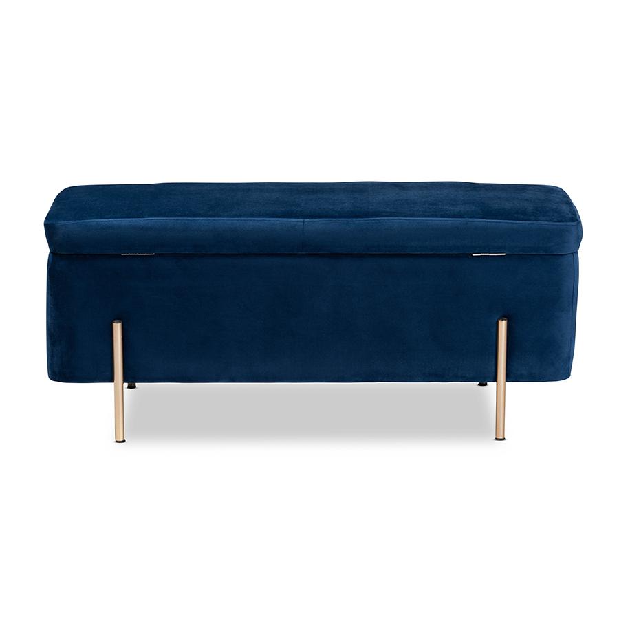 Gold Finished Metal Storage Bench. Picture 5