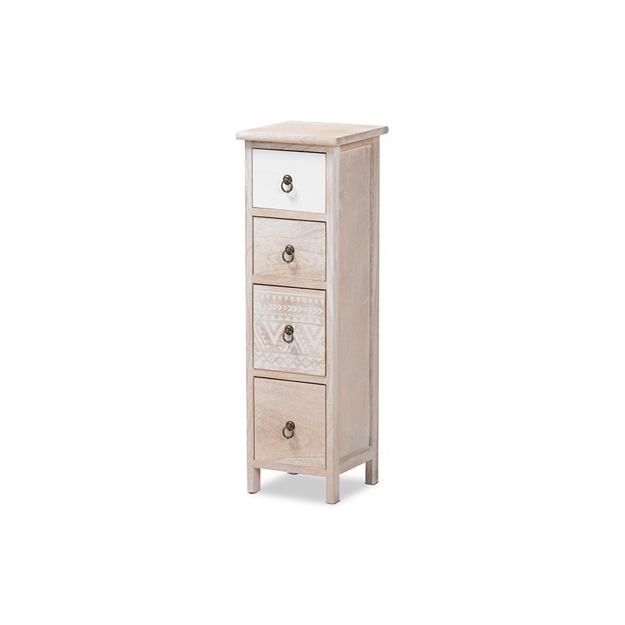 Seanna Modern and Contemporary Multi-Colored Wood 4-Drawer Storage Unit. Picture 1