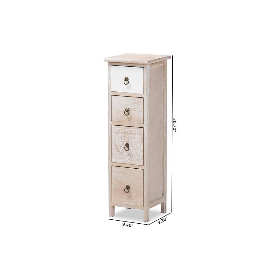 Seanna Modern and Contemporary Multi-Colored Wood 4-Drawer Storage Unit. Picture 10