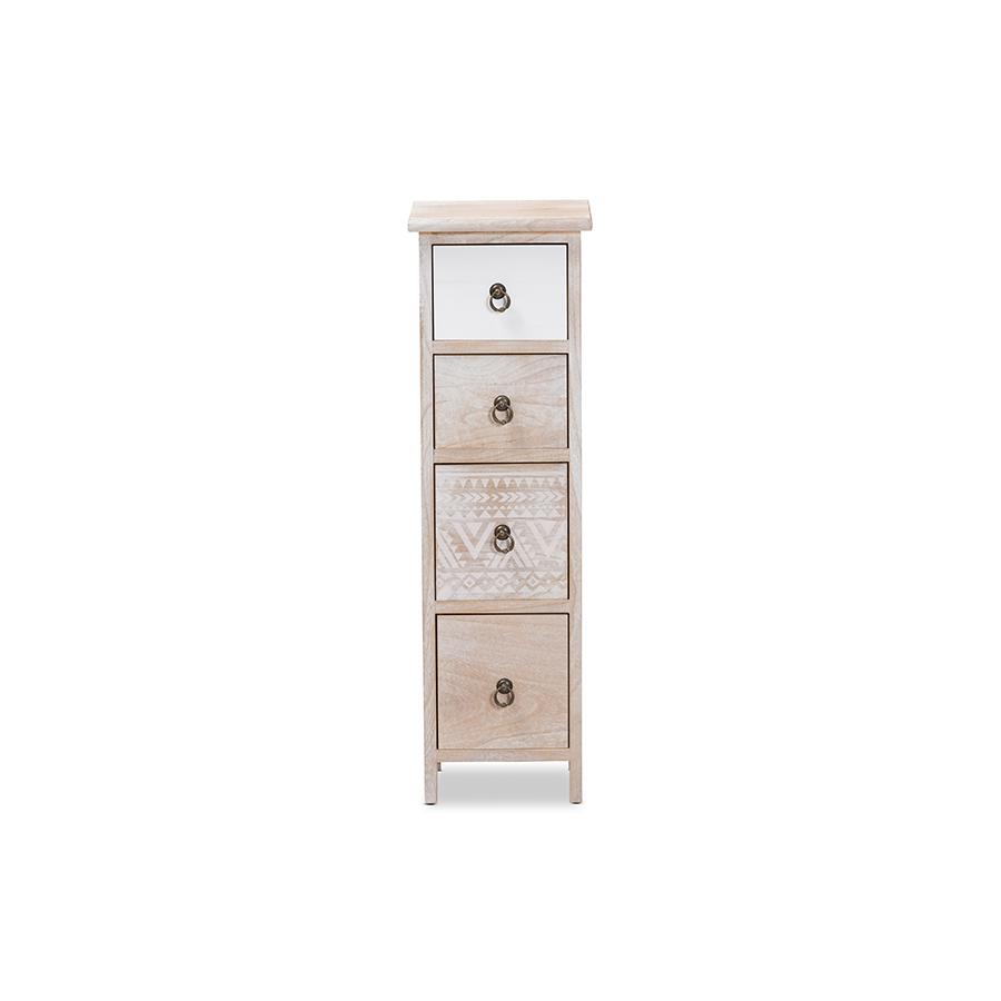 Seanna Modern and Contemporary Multi-Colored Wood 4-Drawer Storage Unit. Picture 3