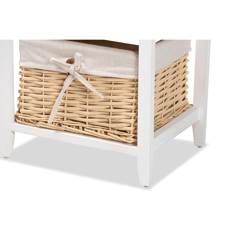 Transitional Multi-Colored Wood 3-Drawer Storage Unit with Basket. Picture 6