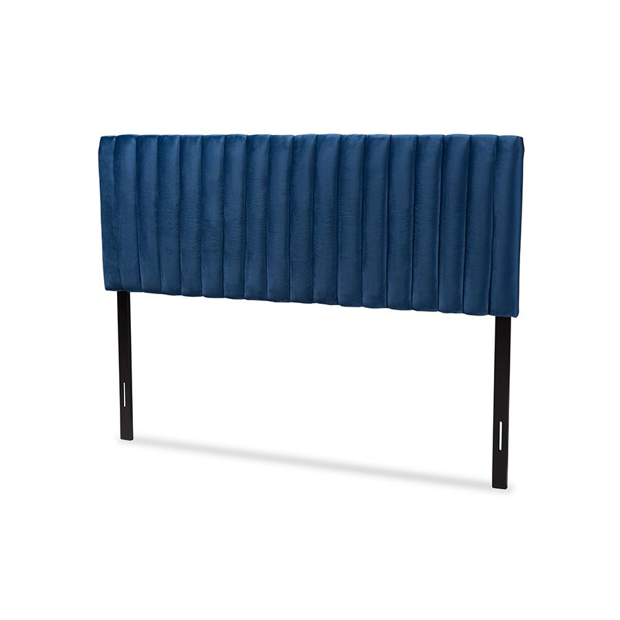 Dark Brown Finished Wood Queen Size Headboard. Picture 1