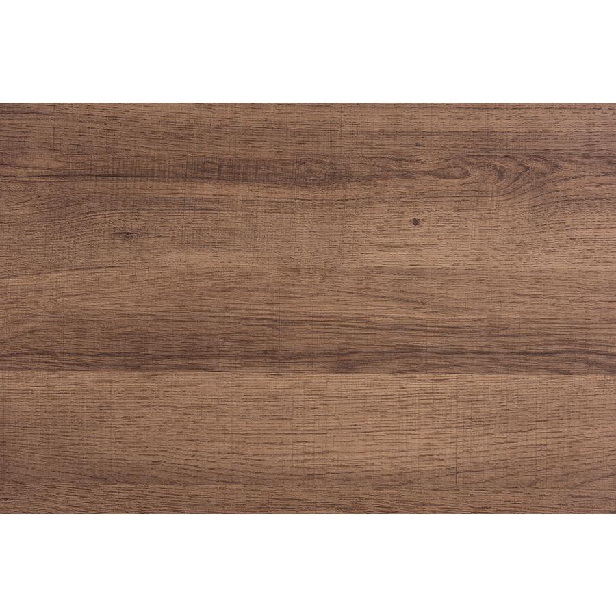 Savion Modern Industrial Walnut Brown Finished Wood and Black Metal Coffee Table. Picture 4