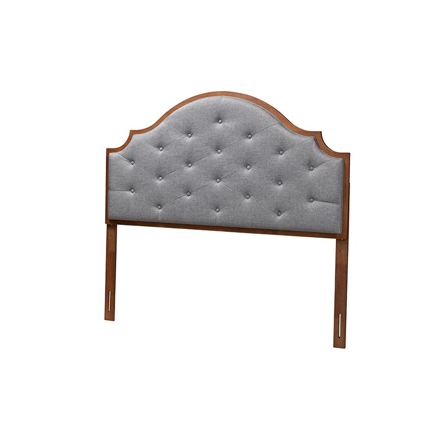 Walnut Brown Finished Wood King Size Headboard. Picture 1