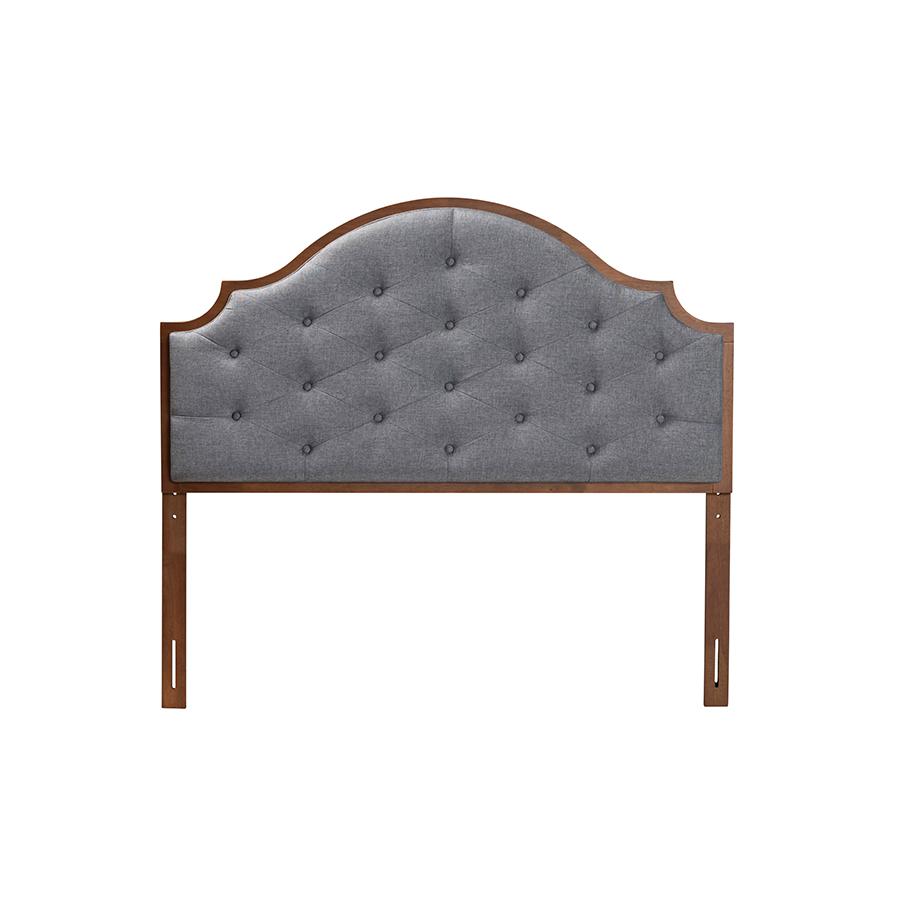 Walnut Brown Finished Wood King Size Headboard. Picture 2