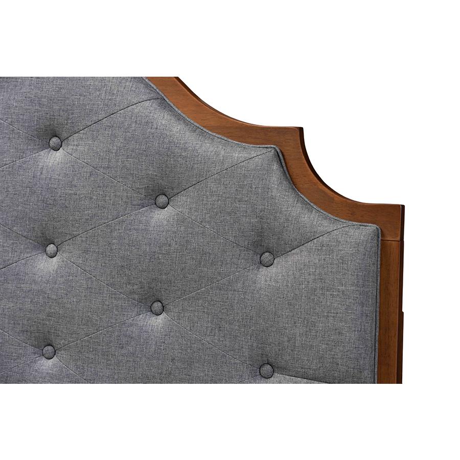 Walnut Brown Finished Wood King Size Headboard. Picture 3