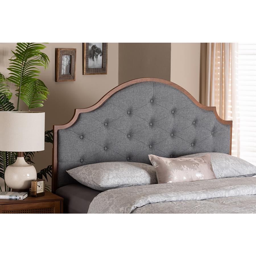Walnut Brown Finished Wood King Size Headboard. Picture 5