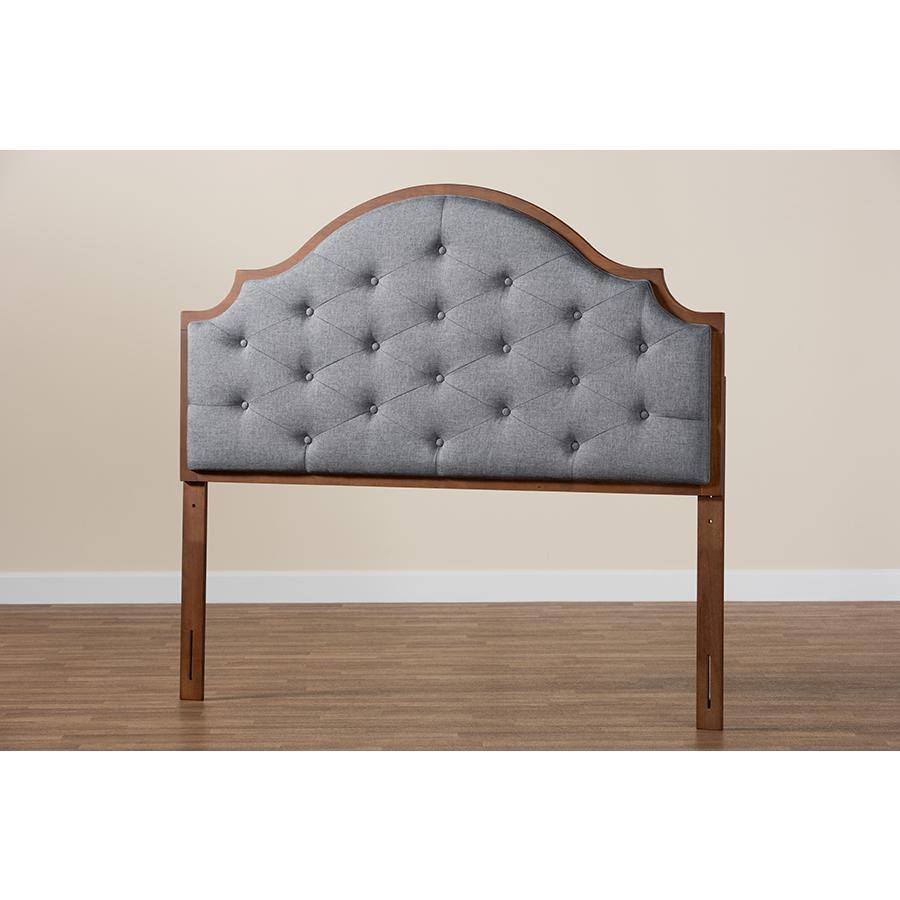 Walnut Brown Finished Wood King Size Headboard. Picture 6