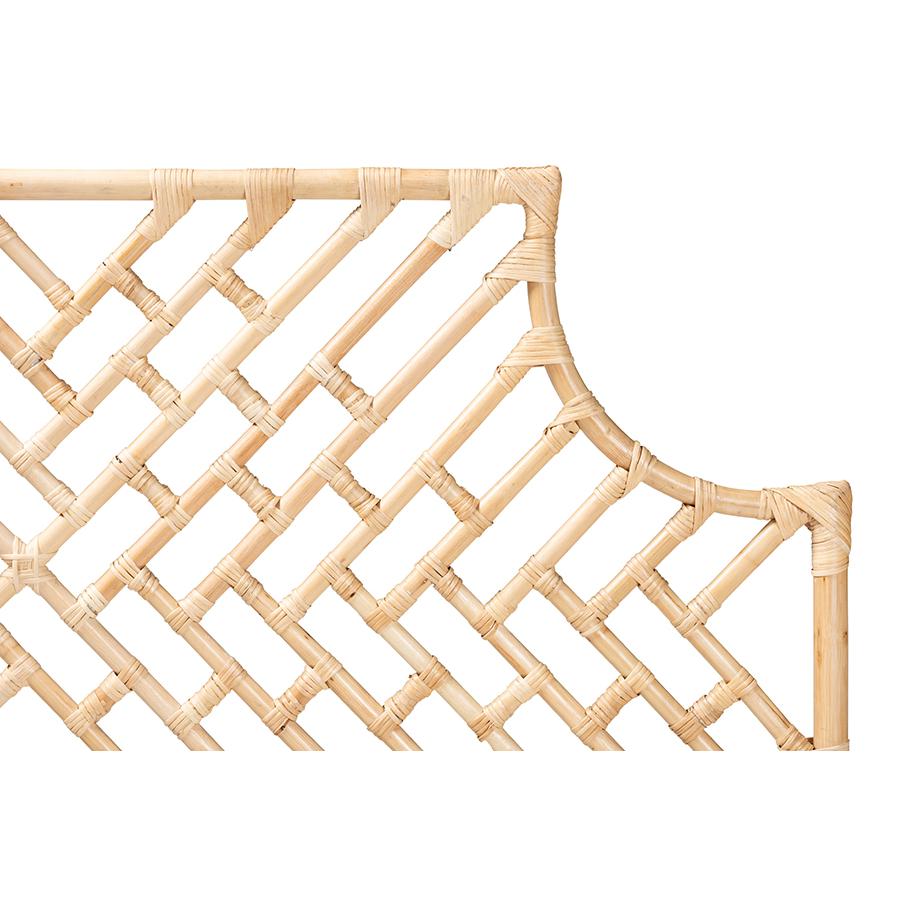Bohemian Natural Brown Rattan Queen Size Standalone Headboard. Picture 3