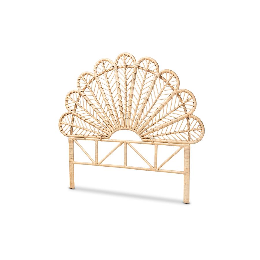 Bohemian Natural Brown Rattan Queen Size Standalone Headboard. Picture 1