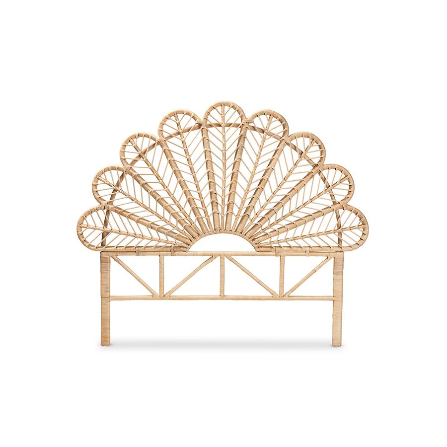 Bohemian Natural Brown Rattan Queen Size Standalone Headboard. Picture 2