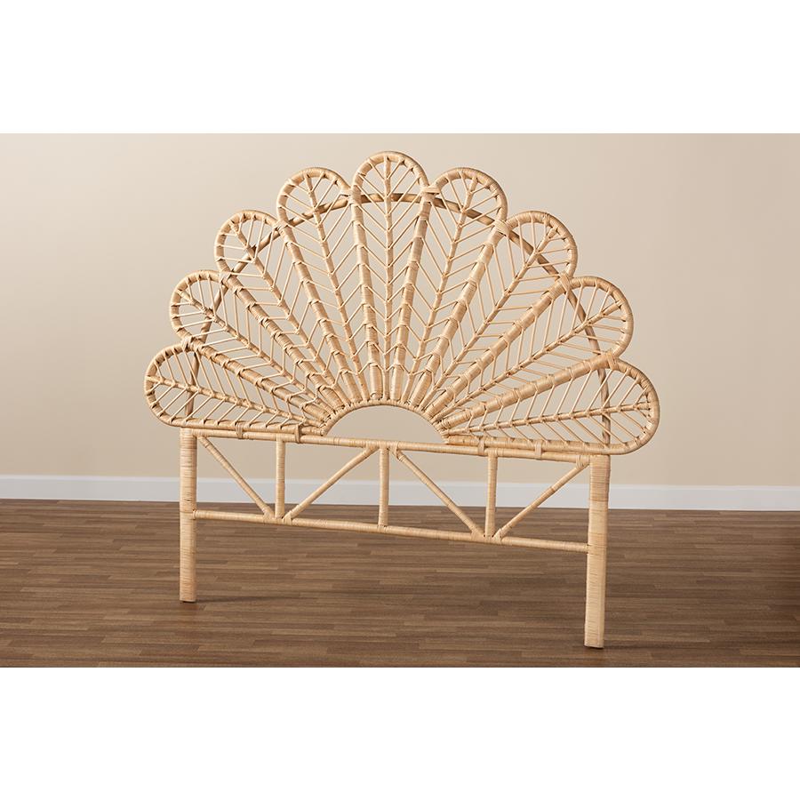 Bohemian Natural Brown Rattan Queen Size Standalone Headboard. Picture 5